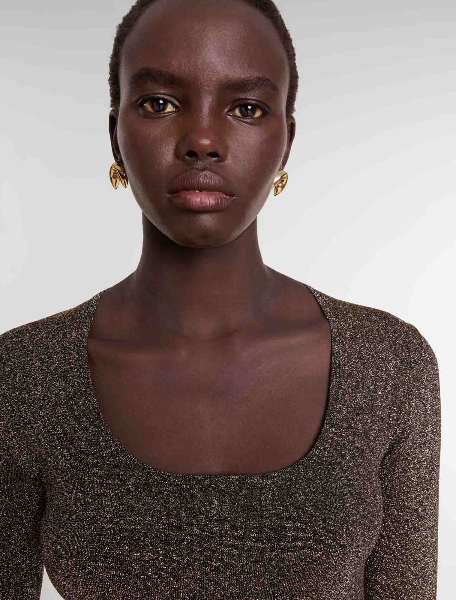 Vestido corto de punto brillante