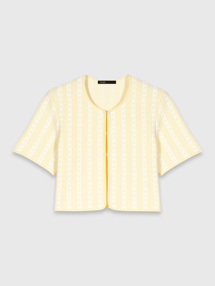 Cárdigan corto de punto jacquard