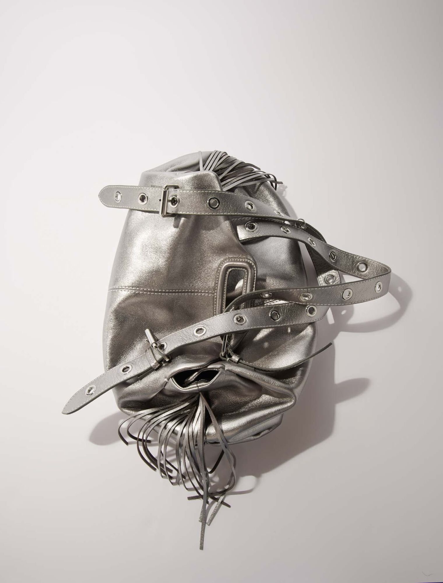 Bolso Miss M XL de cuero metalizado
