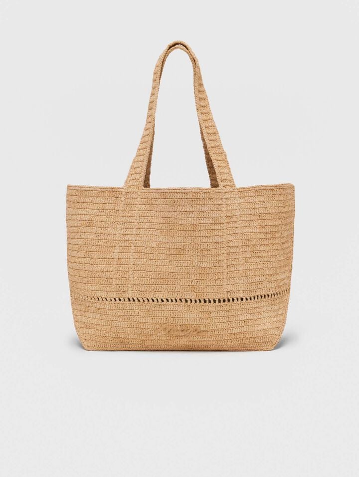 Bolso cabás de ganchillo en rafia
