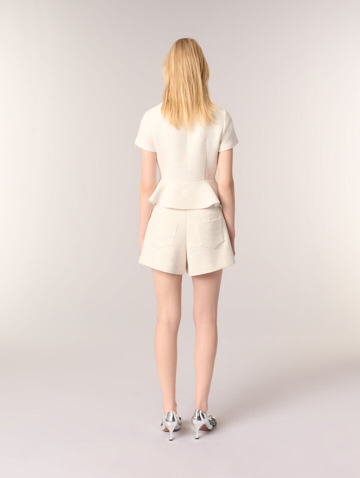 Top peplum de tweed y lurex
