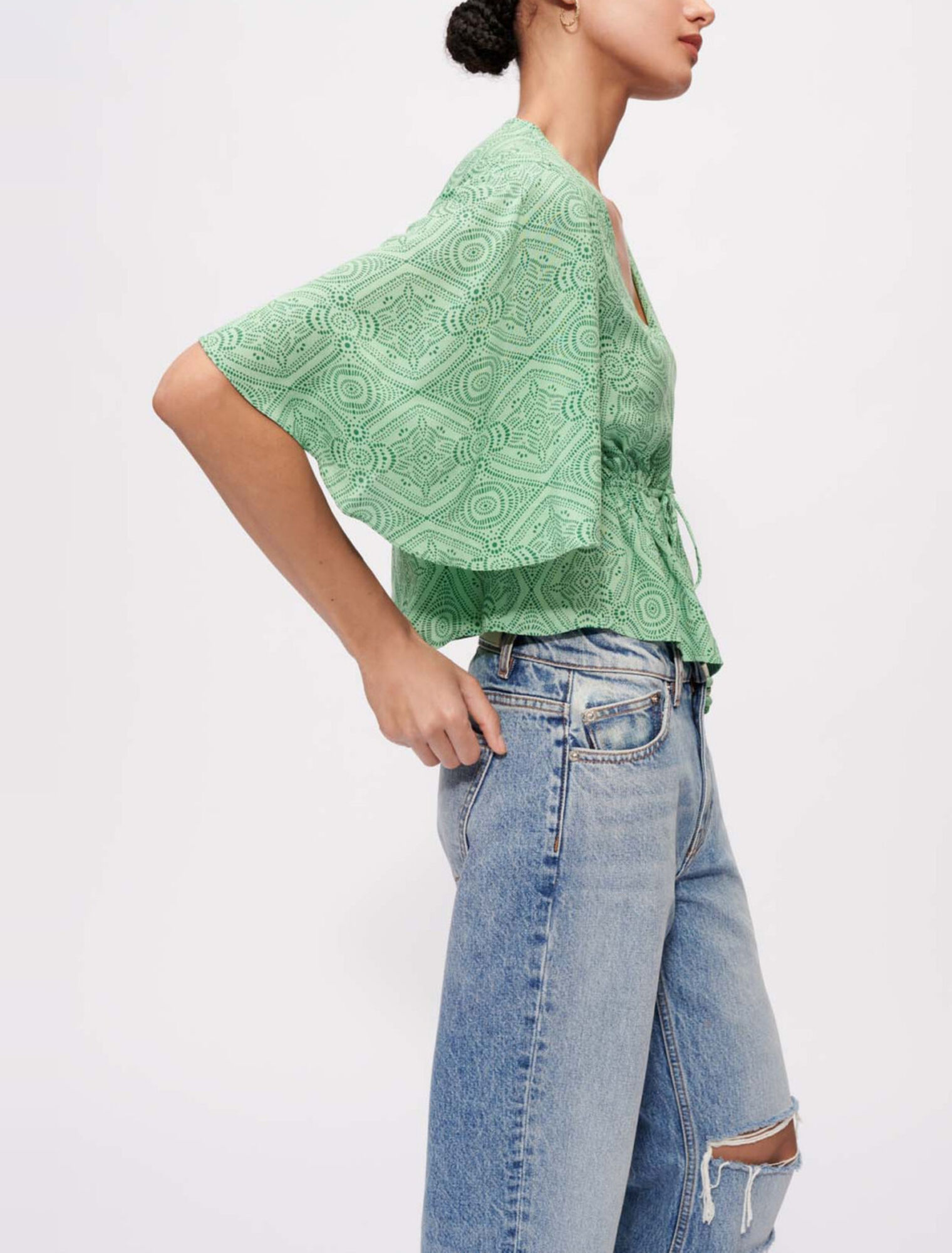 Top estampado fluido