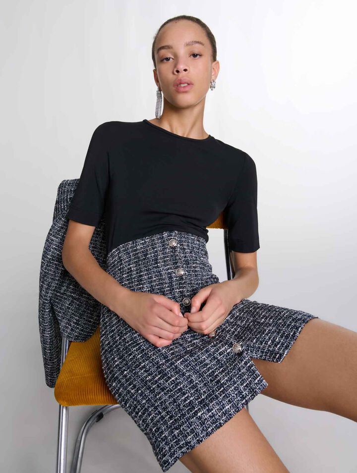 Vestido 2 en 1 de tweed