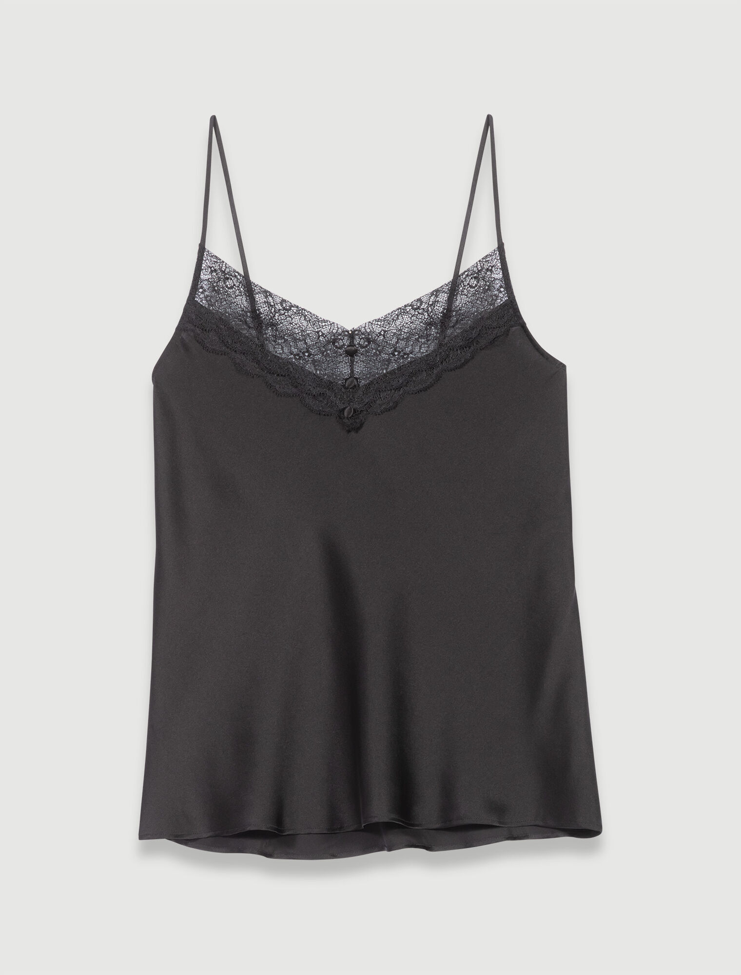 	Blusa de raso de seda y encaje