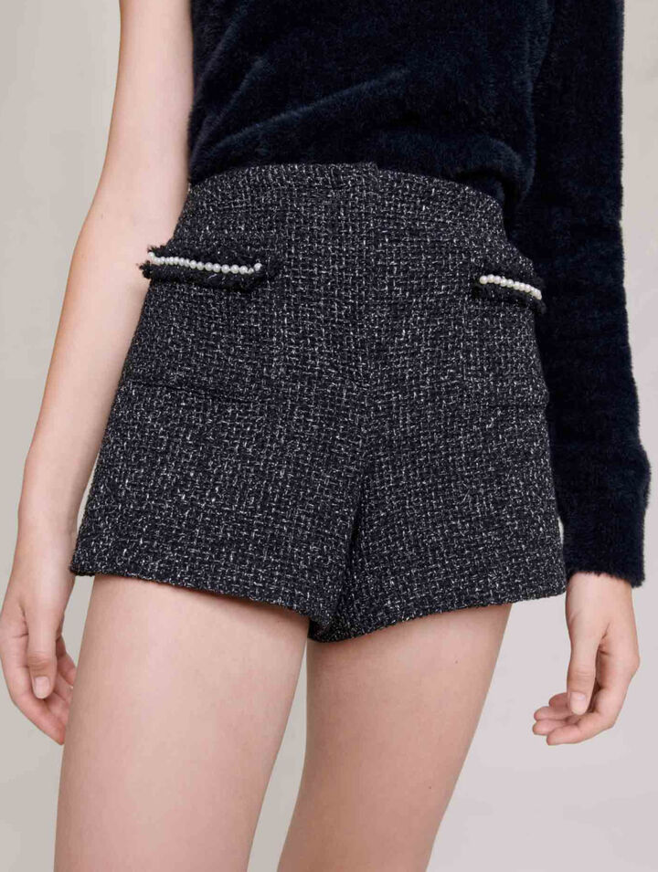 Pantalón de tweed con lentejuelas