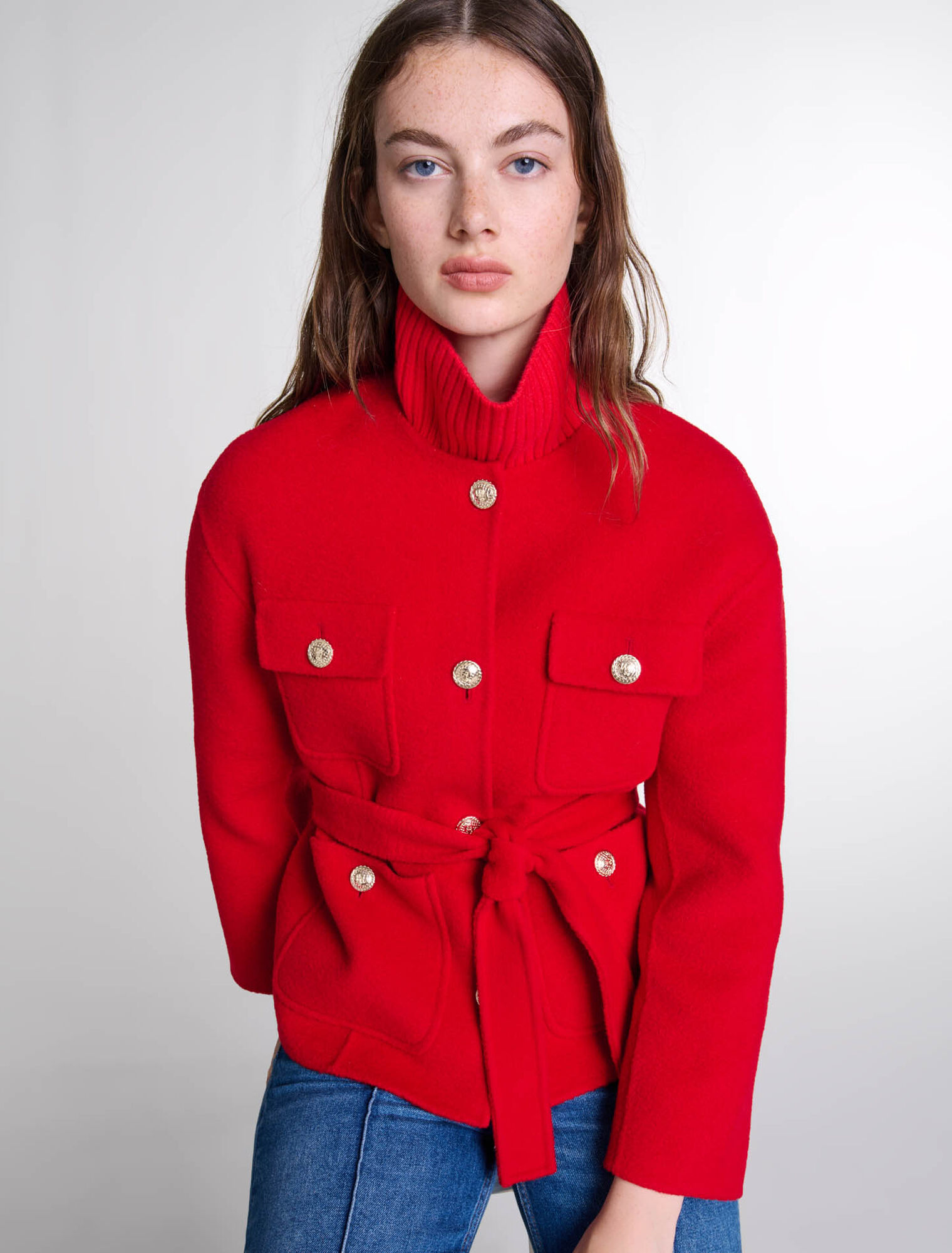 Chaqueta reversible con cinturón