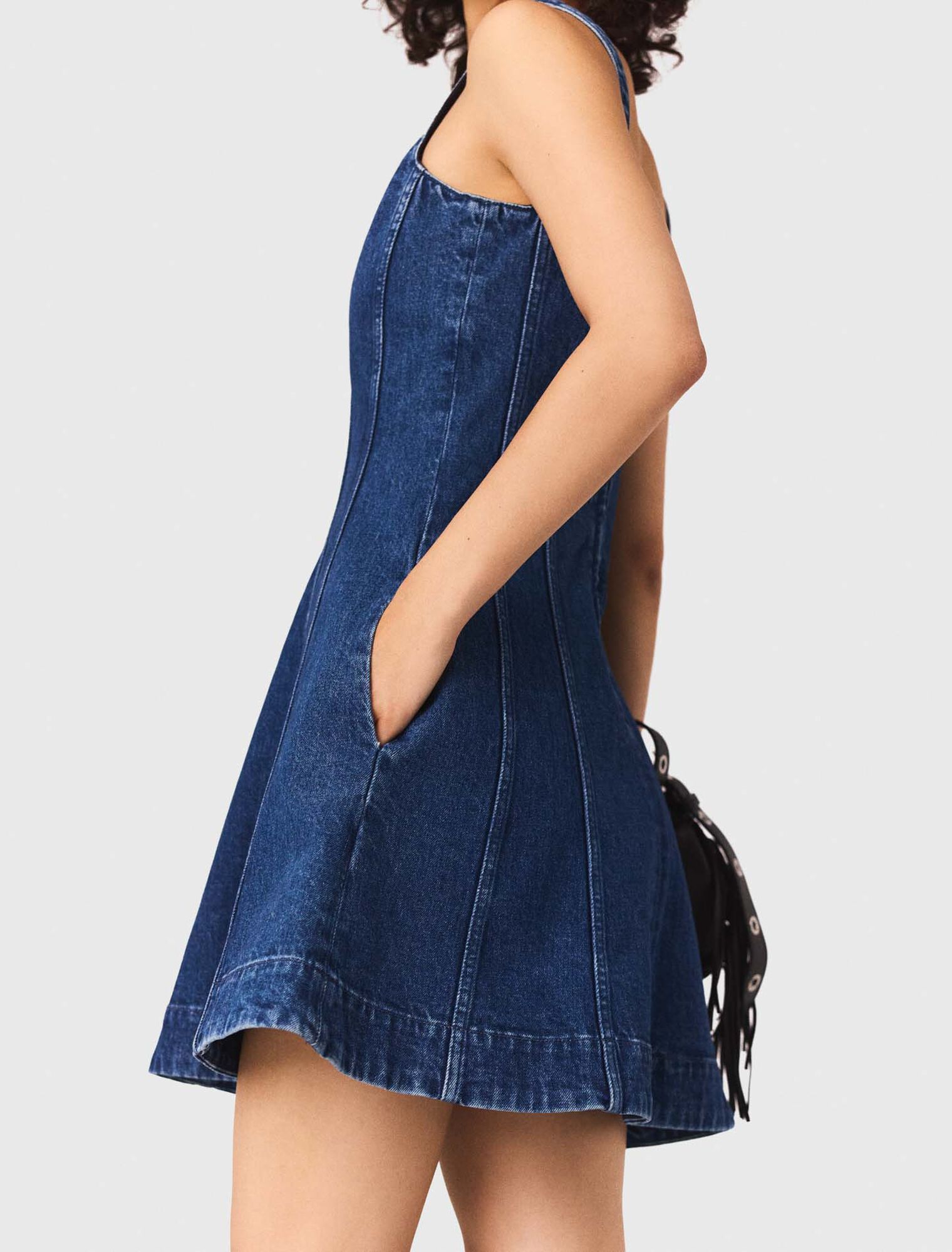 Vestido babydoll corto de denim