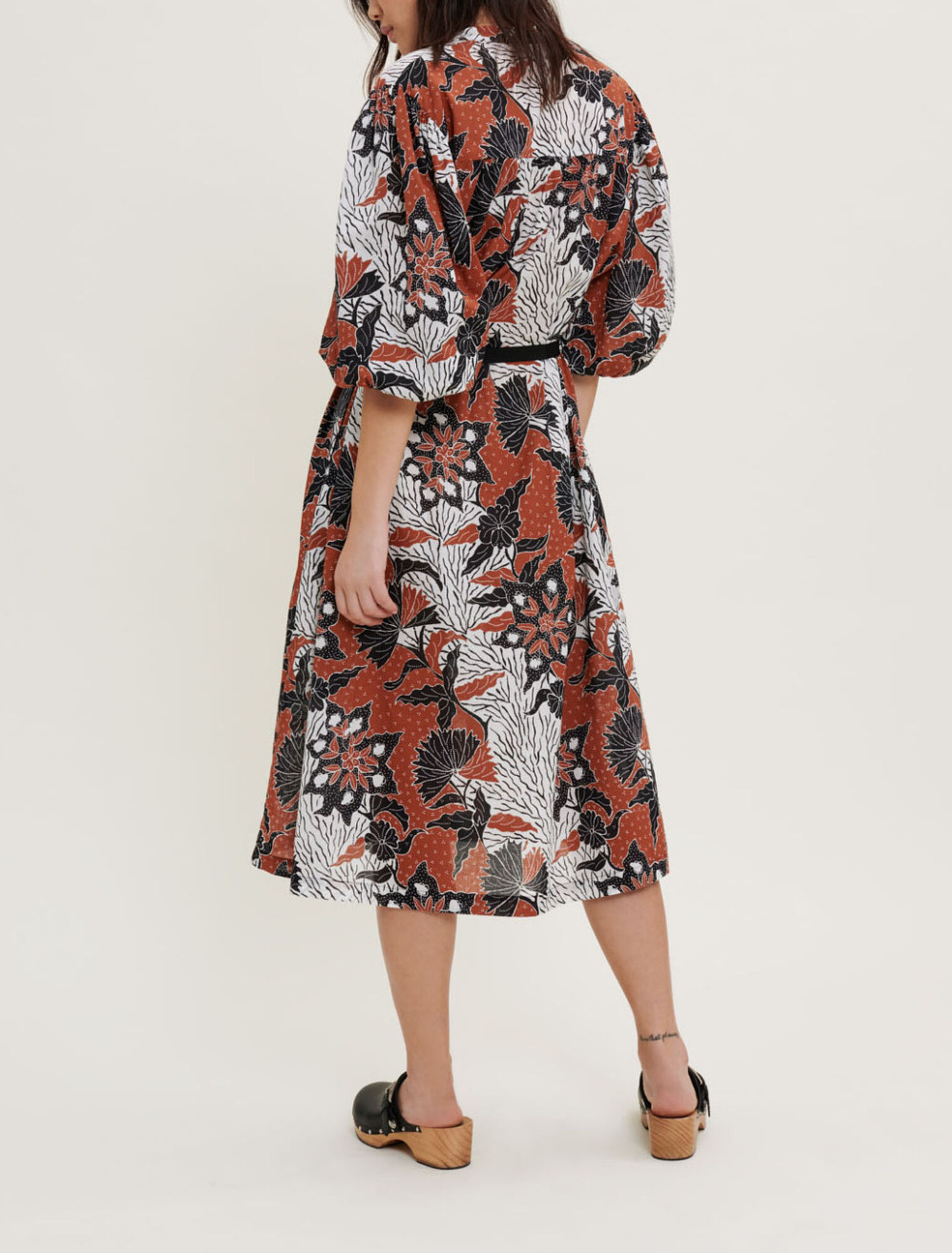 Vestido de voile de algodón estampado
