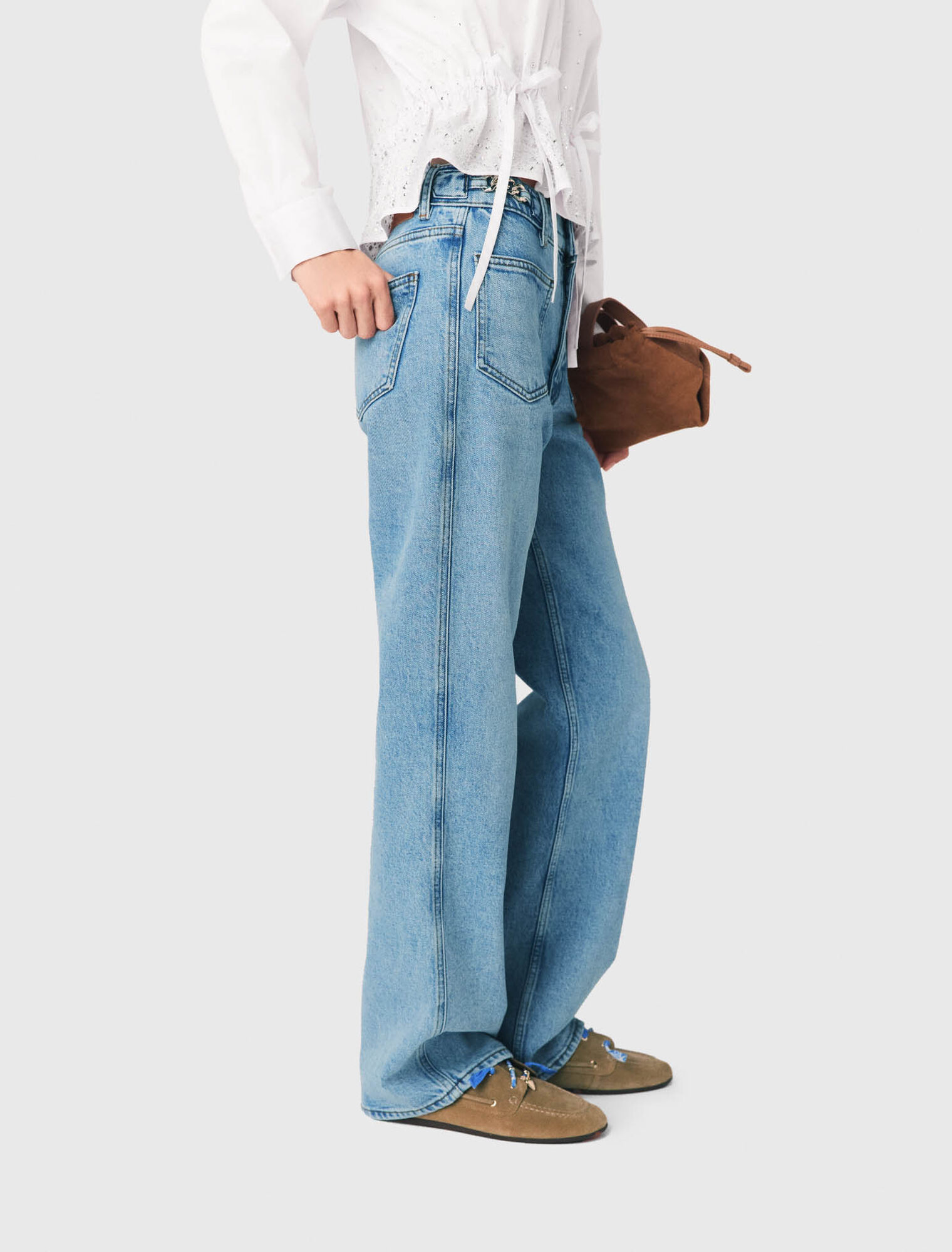 Vaquero recto con cadenas