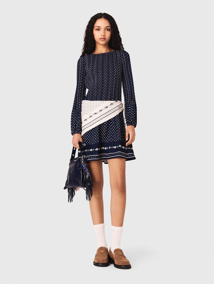 Vestido plisado estampado