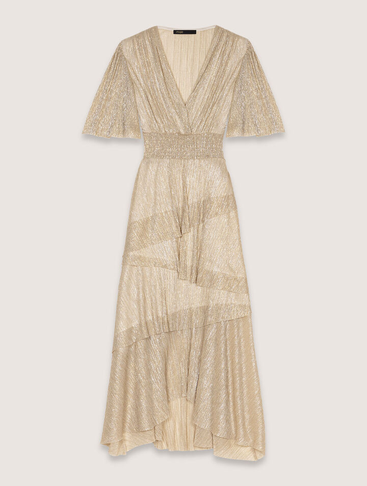 Vestido con volantes metalizado