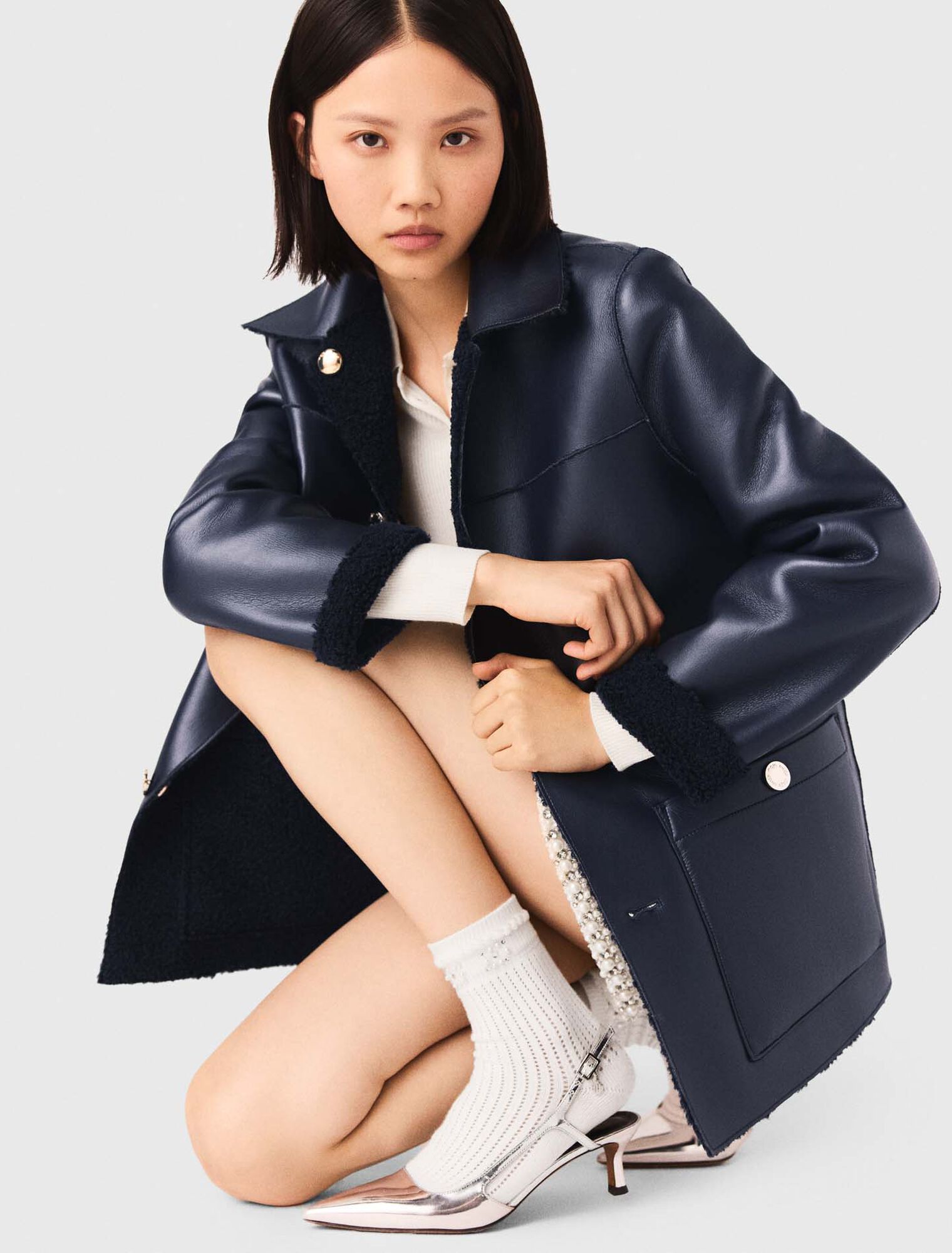 Piel cordero sintética reversible