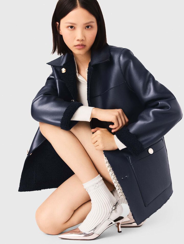 Piel cordero sintética reversible