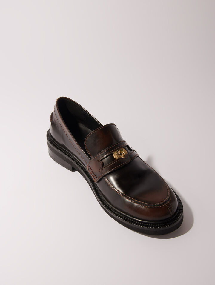 Mocasines de cuero cepillado