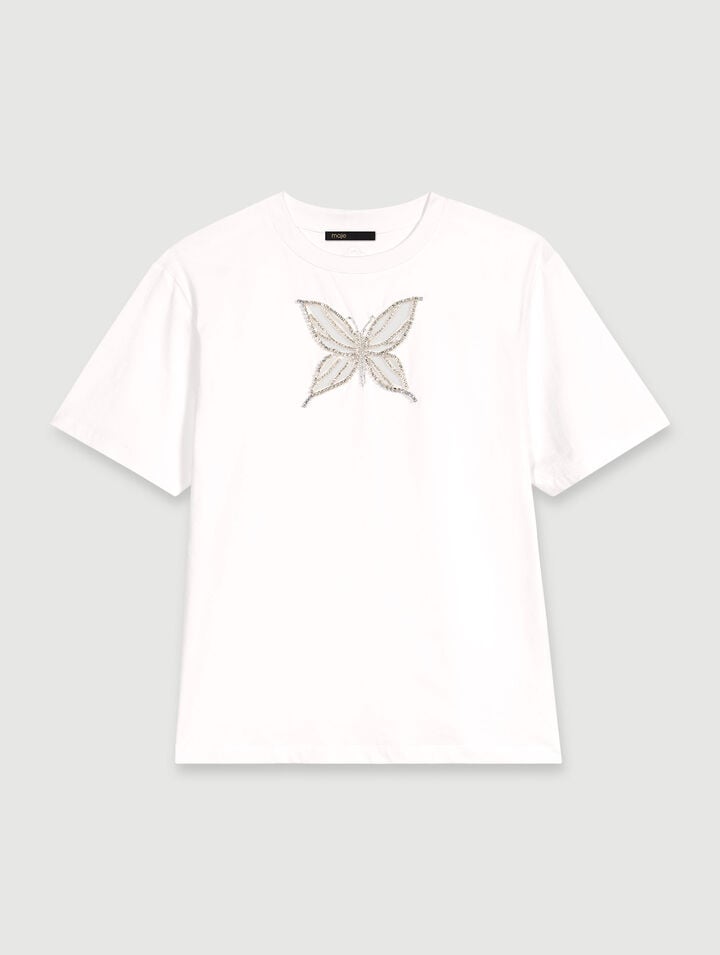 Camiseta con brillantes