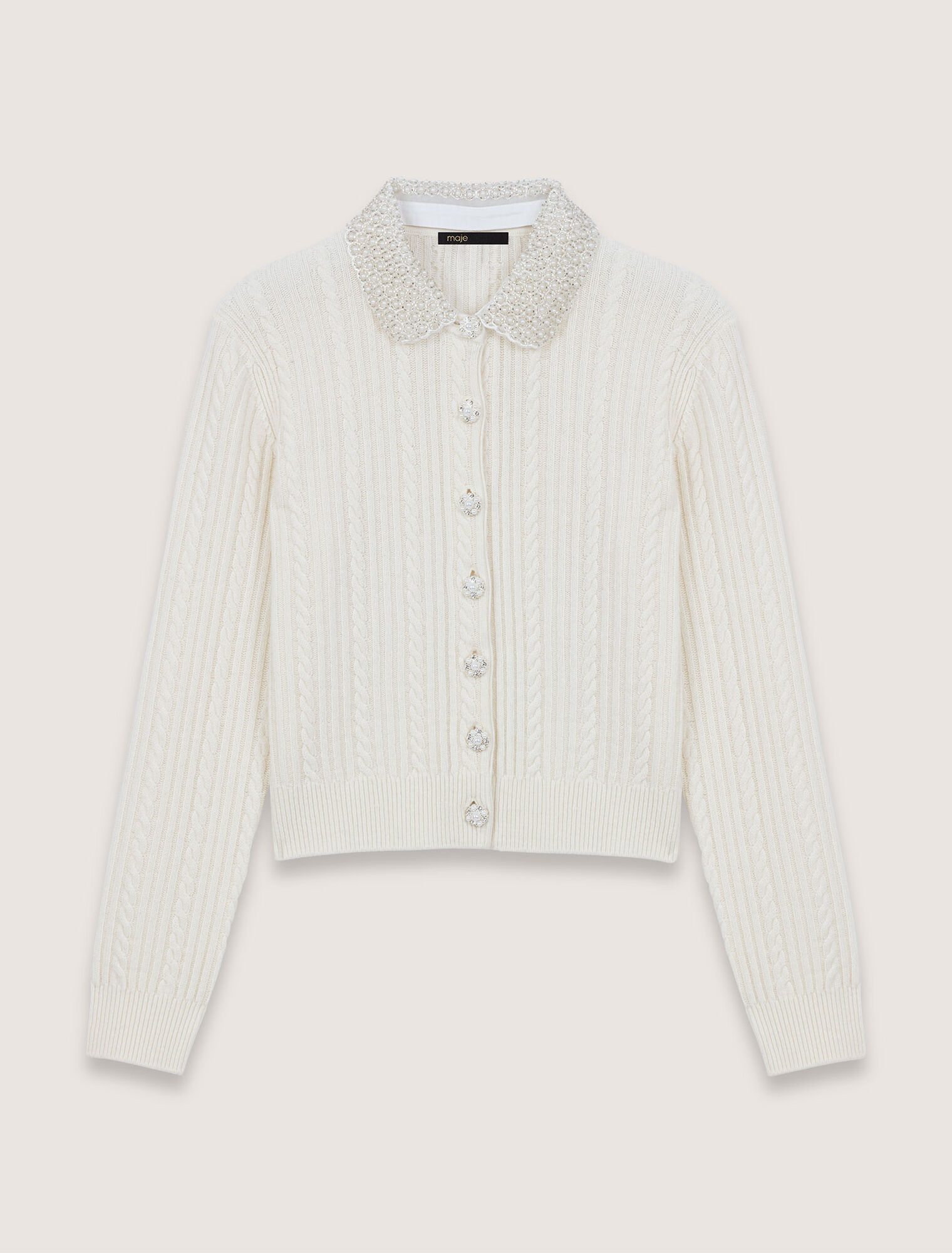 C&aacute;rdigan de punto con cuello desmontable