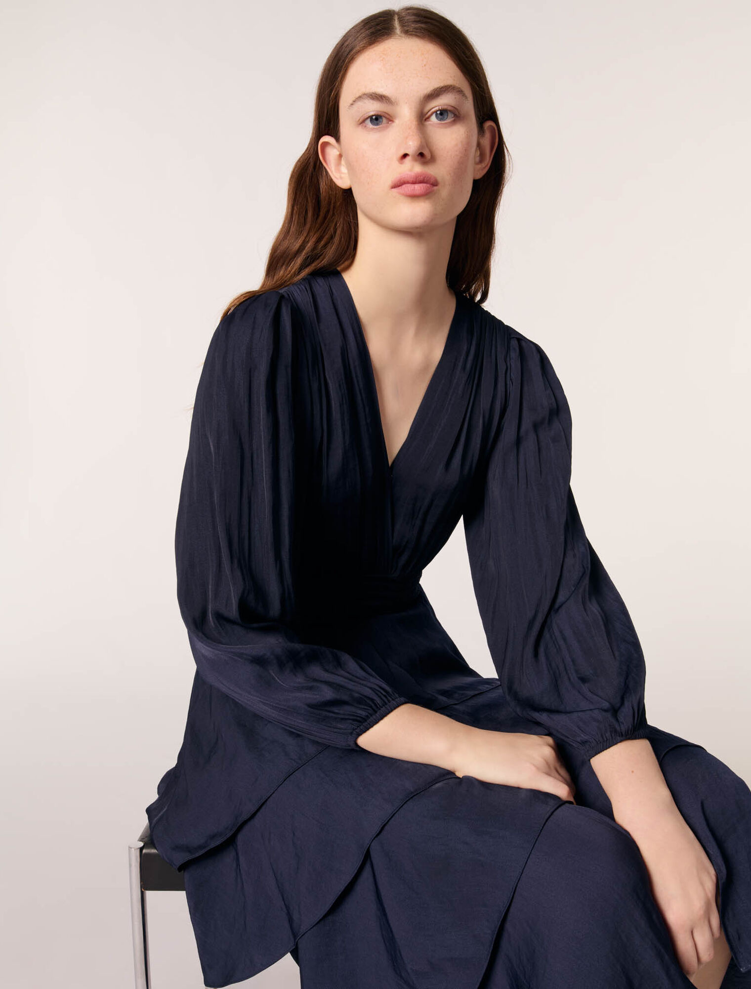 Vestido largo con volantes