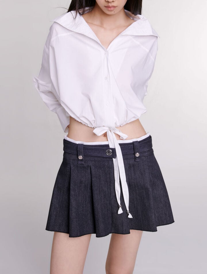 Minifalda negra efecto denim