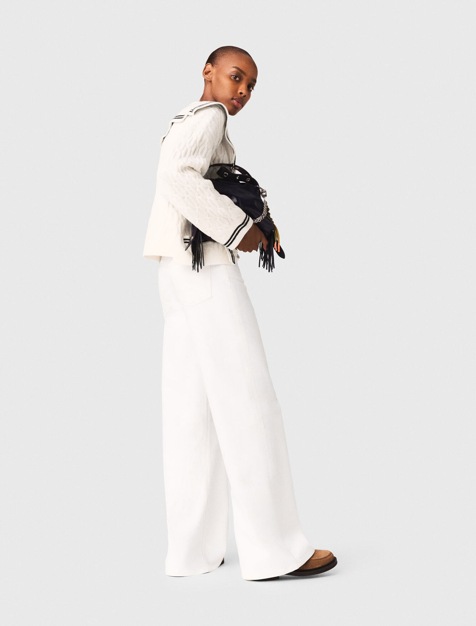 C&aacute;rdigan trenzado cuello barco