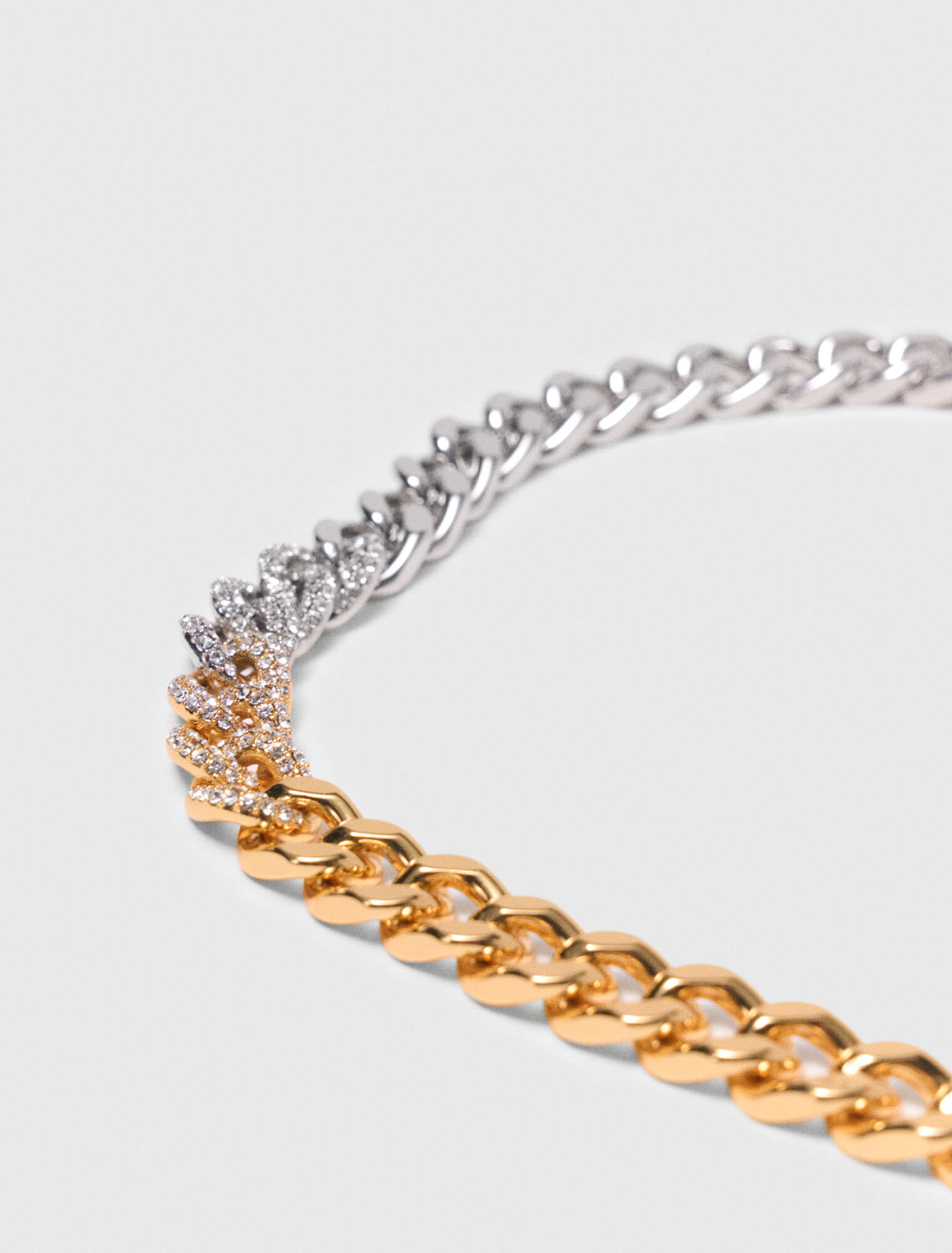 Collar eslabones bicolor con strass
