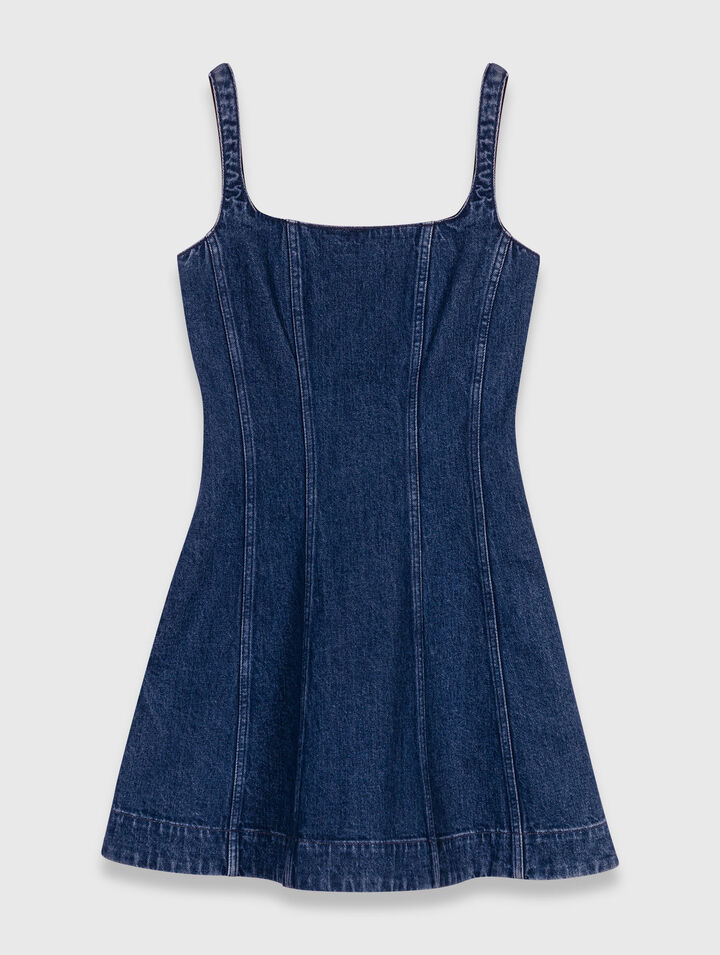 Vestido babydoll corto de denim