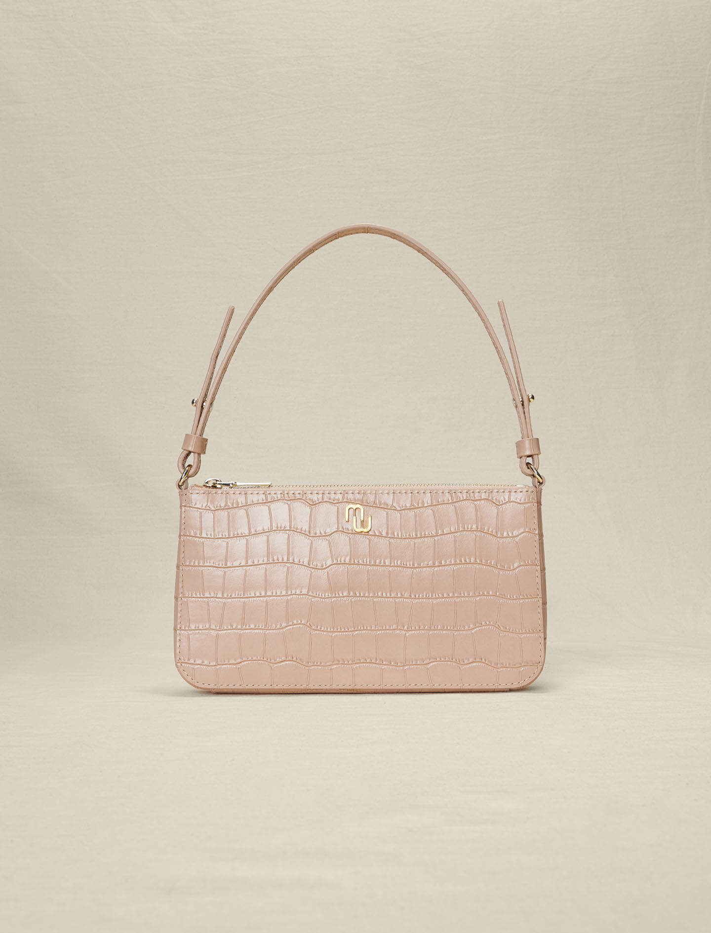 Bolso baguette de piel al cocodrilo Bolsos pequenos articulos de cuero Maje