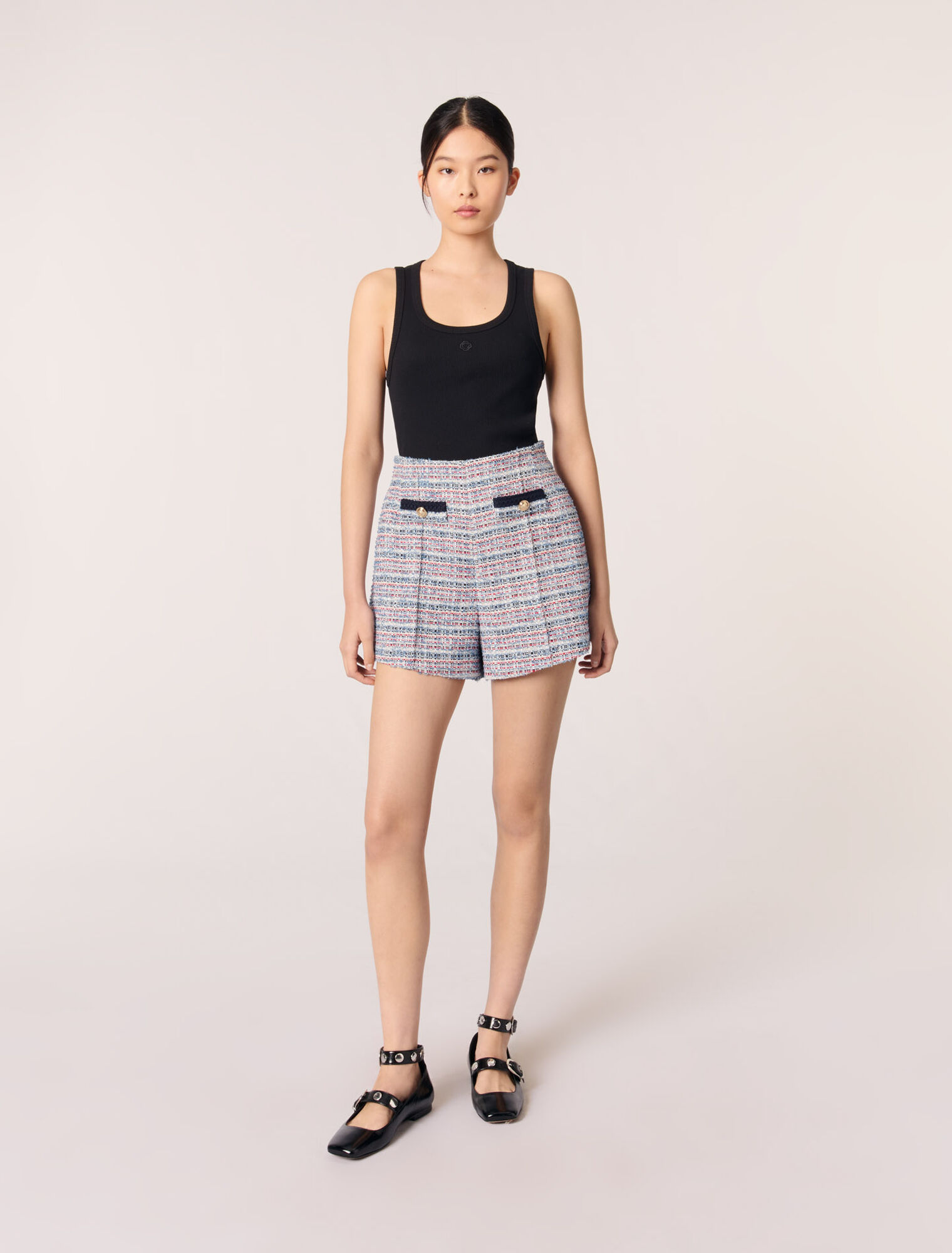 Pantalón corto de tweed