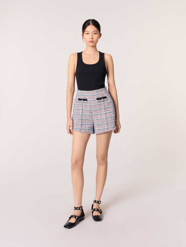 Pantalón corto de tweed