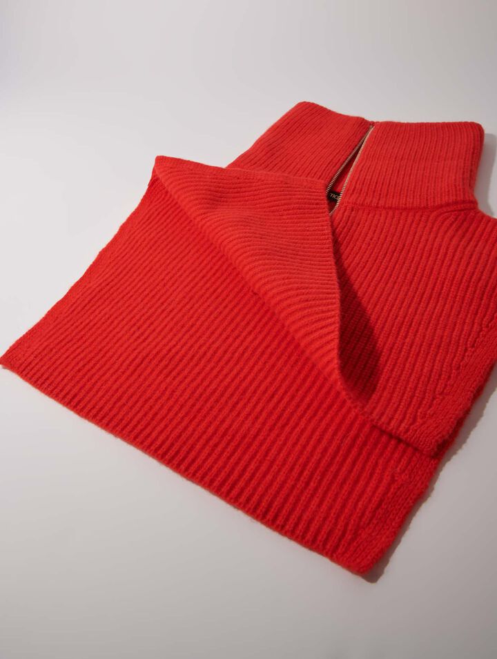 Cuello con cremallera de  cachemira