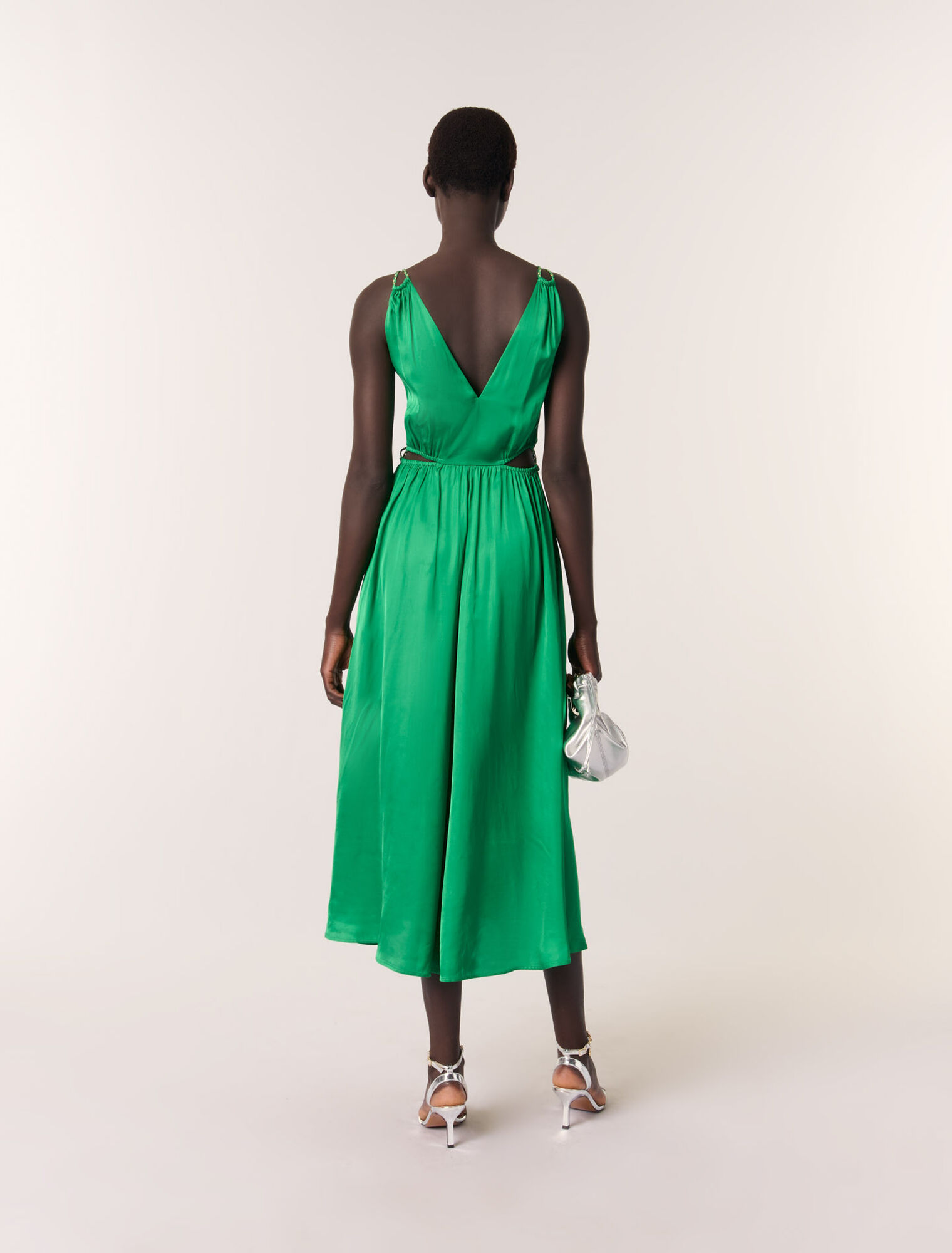 Vestido largo de rasete