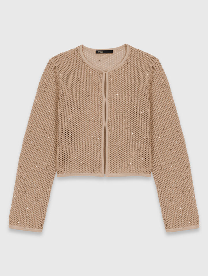 C&aacute;rdigan de punto con strass