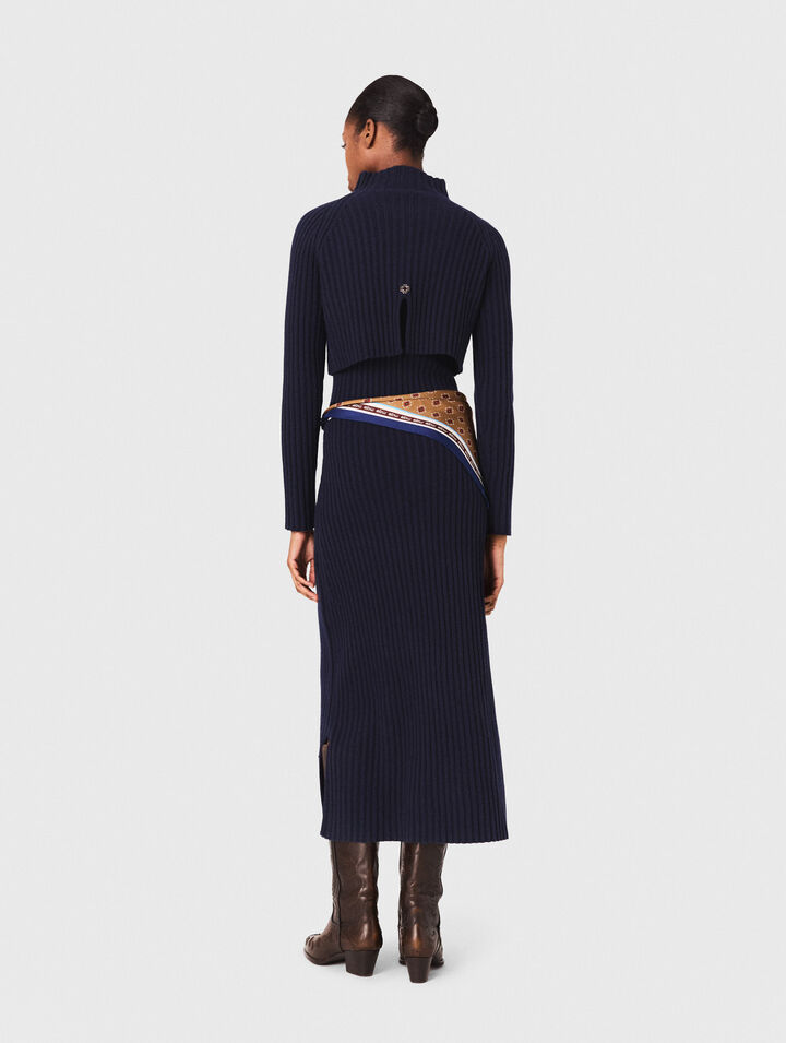 Vestido de punto con jersey desmontable