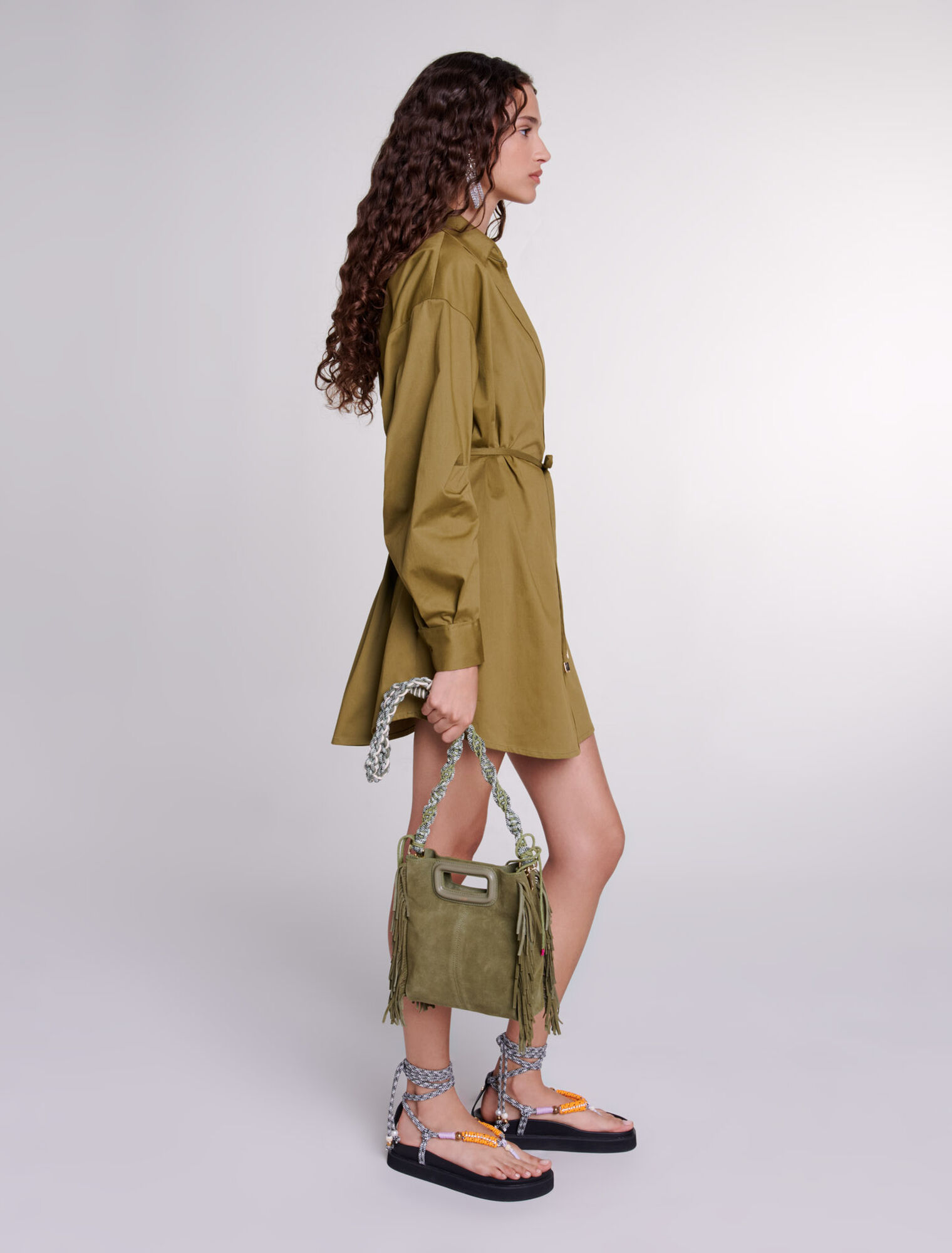 Bolso M de piel serraje
