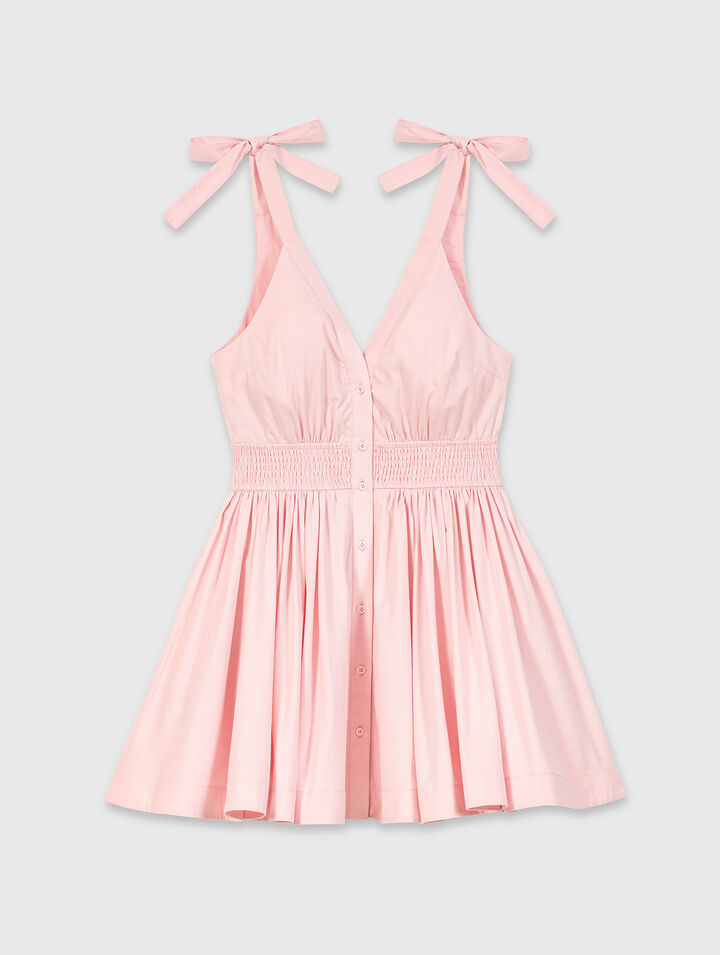 Vestido corto acampanado de algod&oacute;n