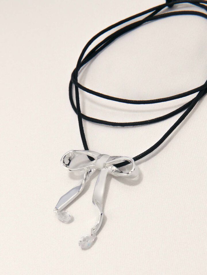 Collar nudo plateado para anudar