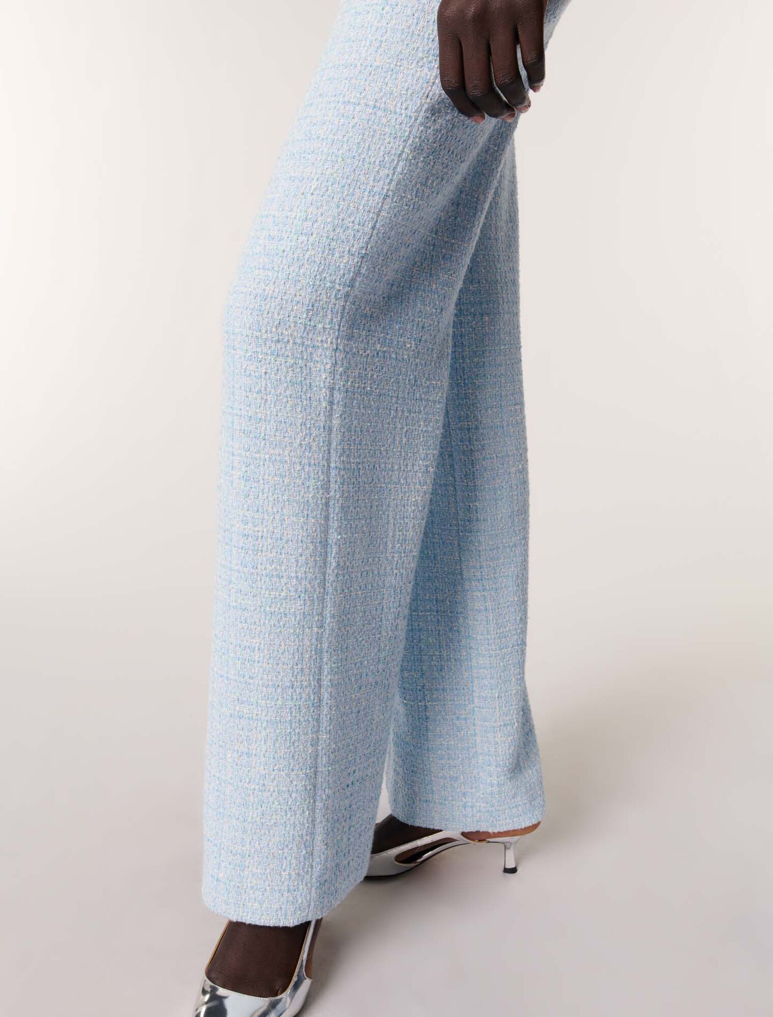 Pantalón de tweed con cinturón