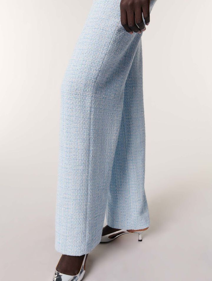 Pantalón de tweed con cinturón