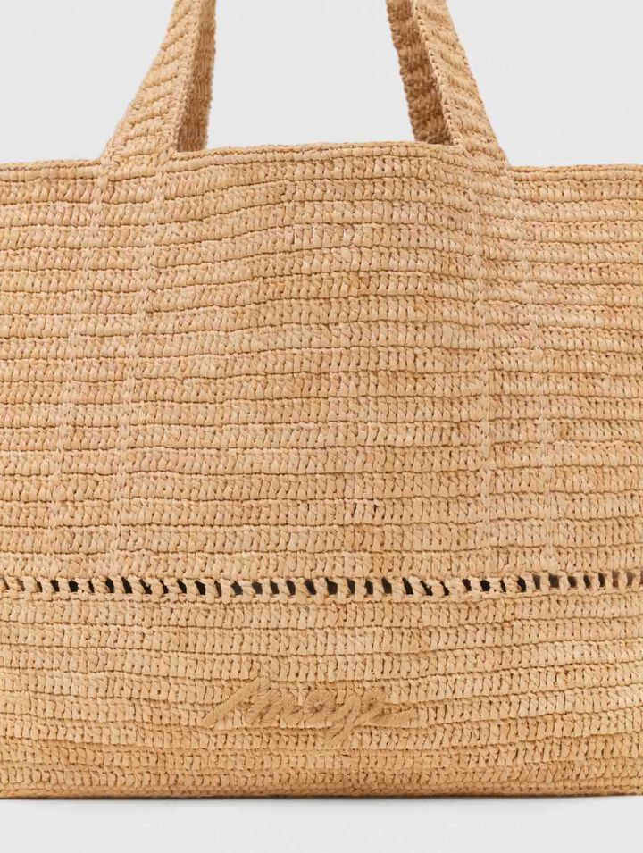 Bolso cabás de ganchillo en rafia