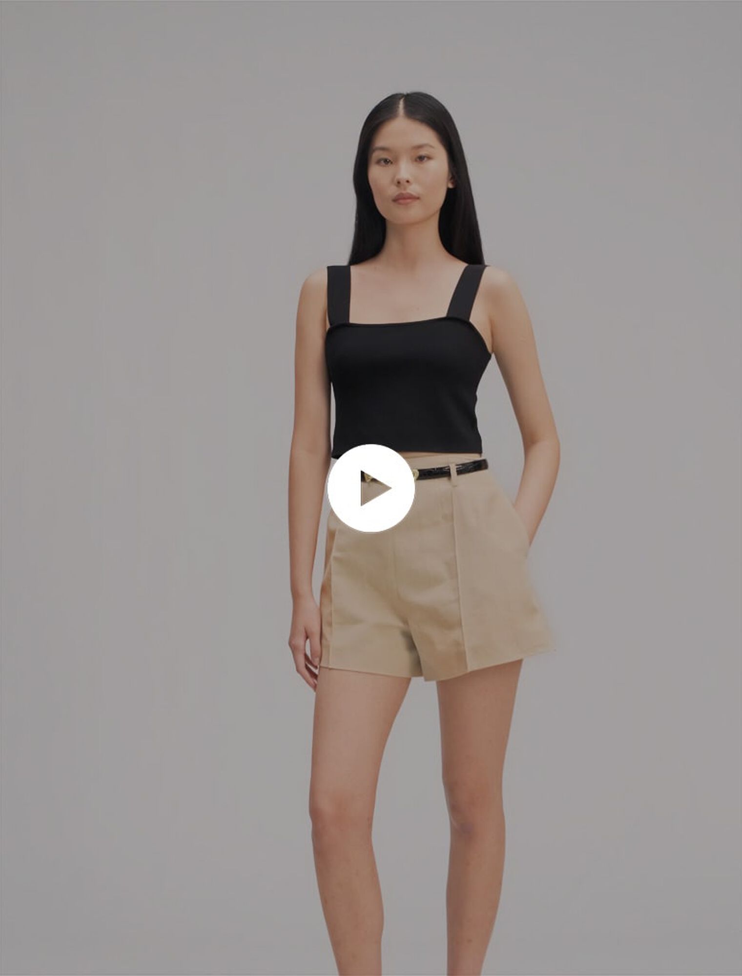 Crop top de punto con tirantes