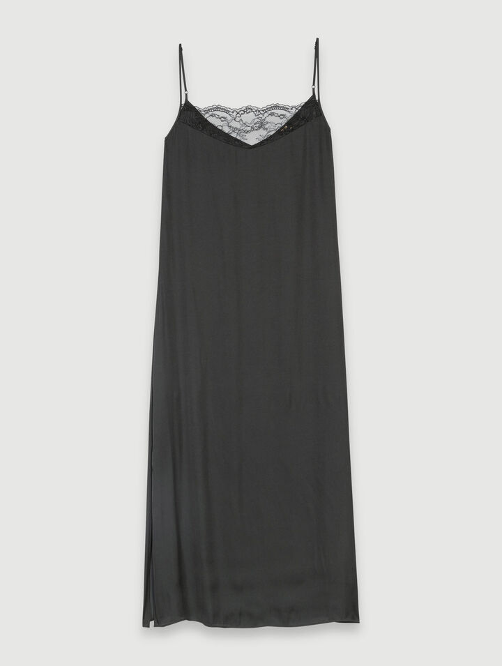 Vestido largo de satén