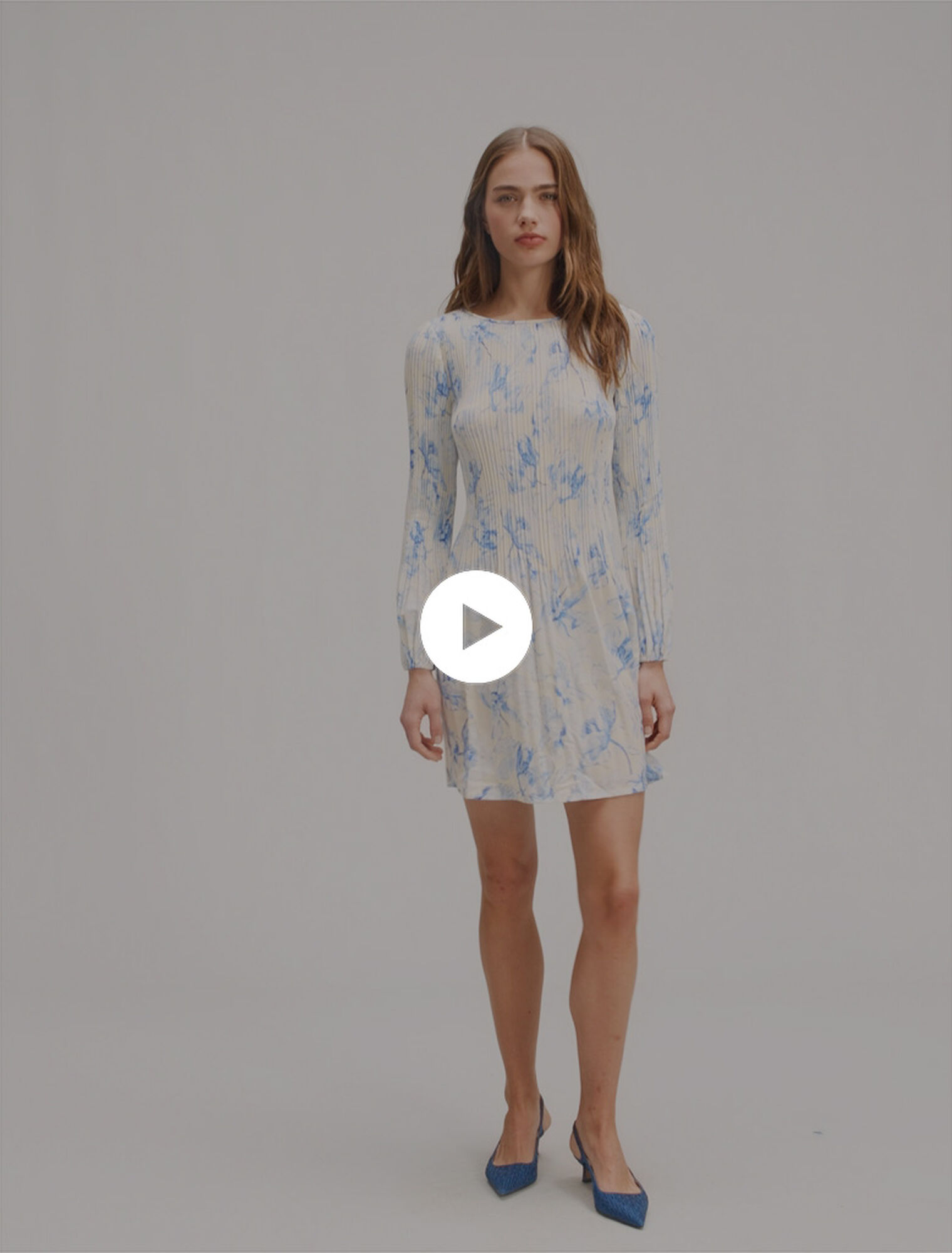 Vestido plisado estampado