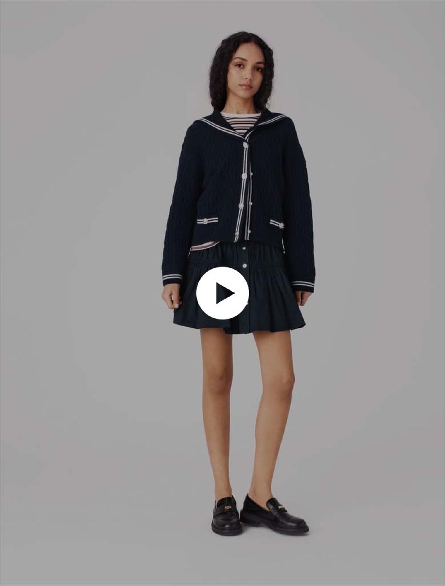 C&aacute;rdigan trenzado cuello barco