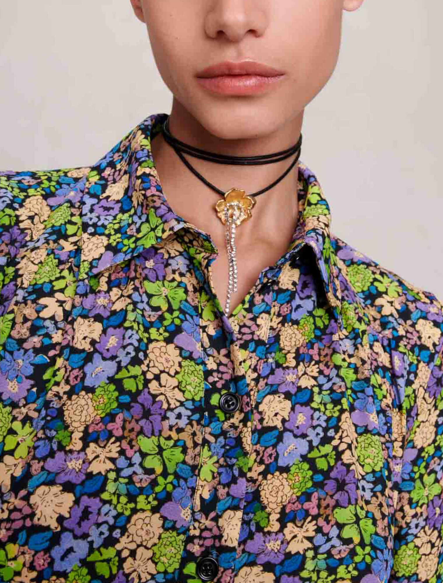 Vestido largo con flores