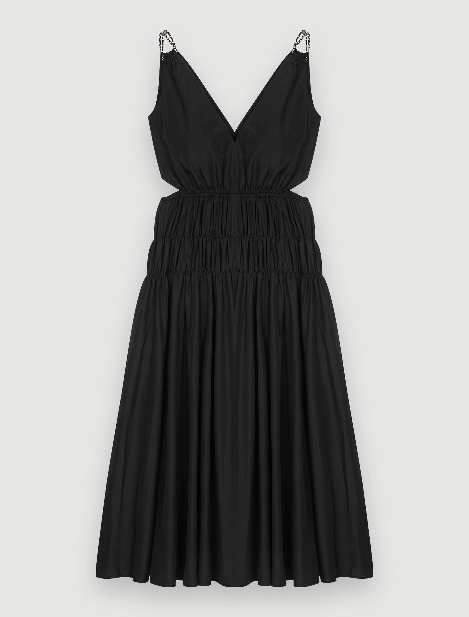 Vestido de tafetán abierto en la cintura
