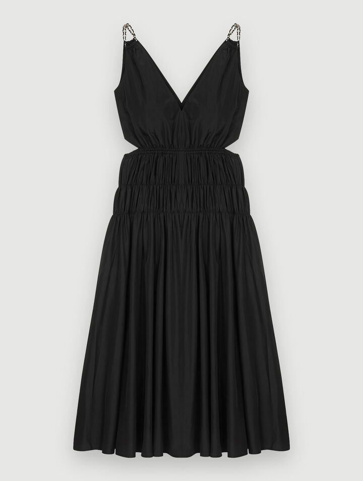 Vestido de tafetán abierto en la cintura