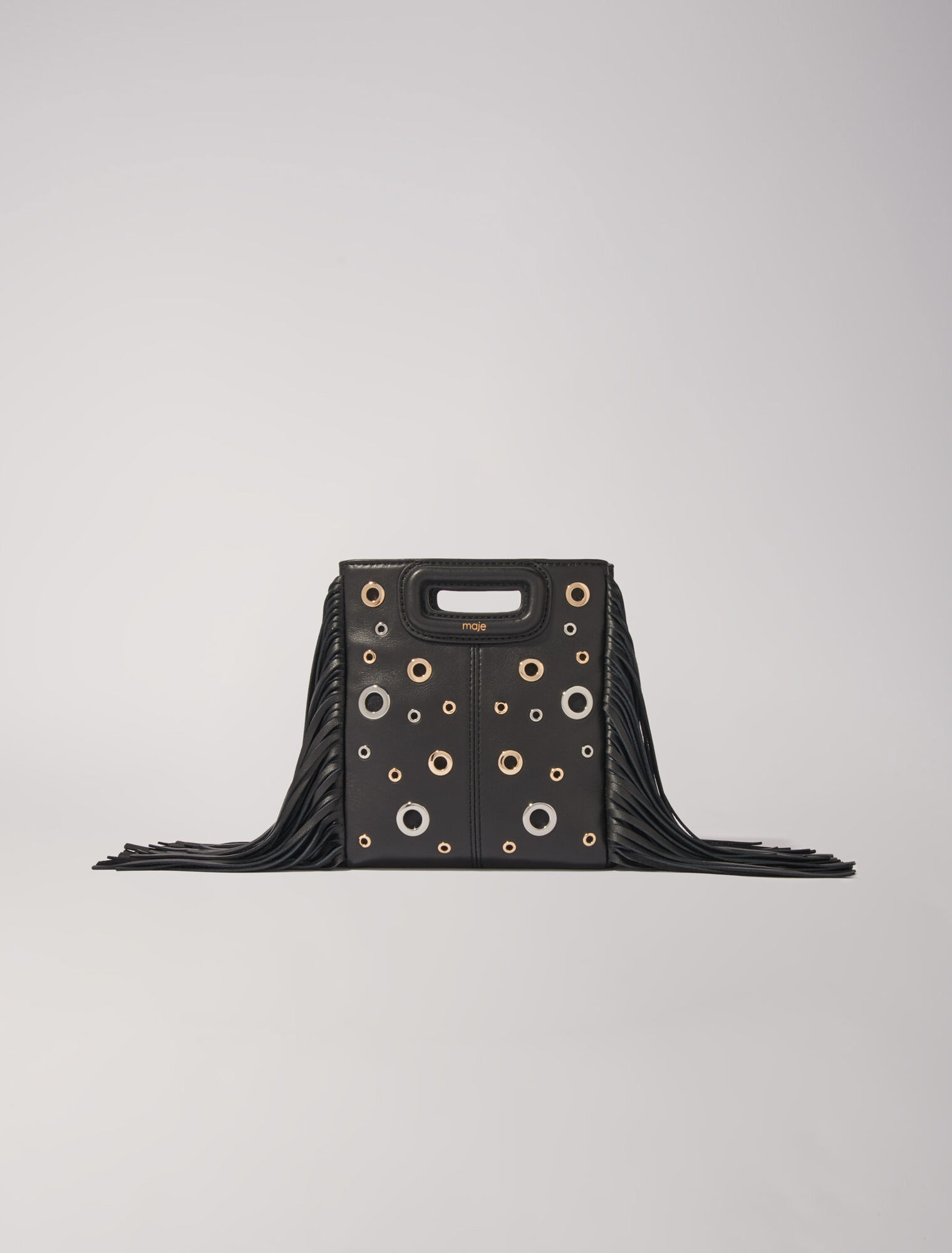 Bolso M mini de cuero con ojales