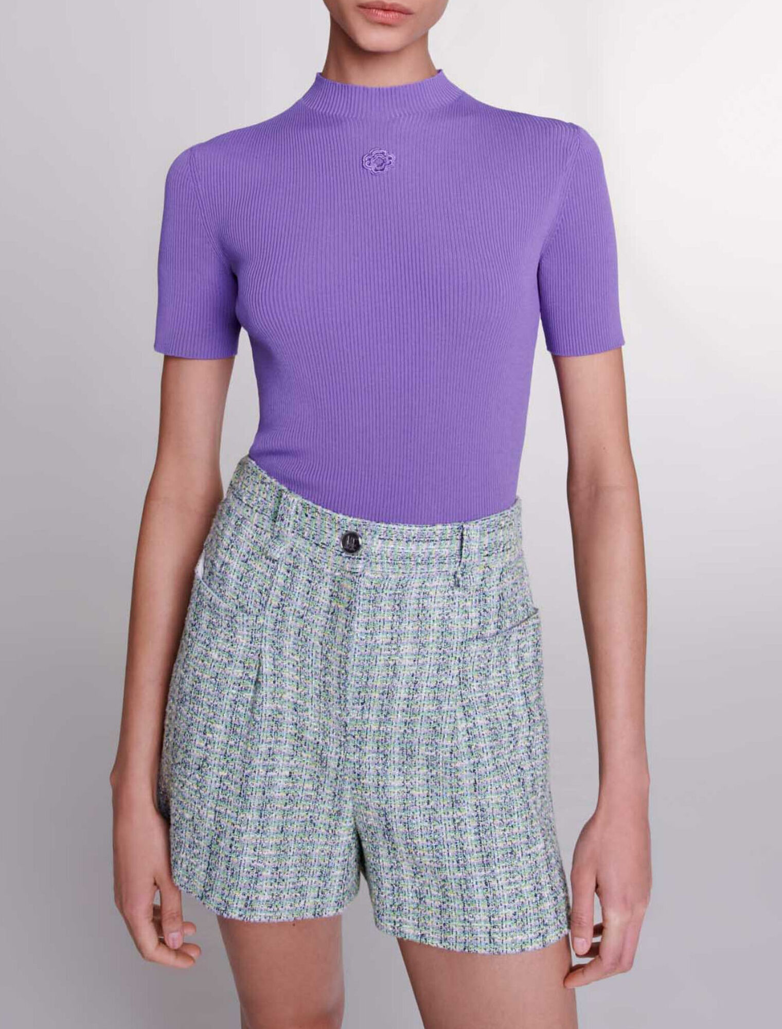 Pantalón corto de tweed