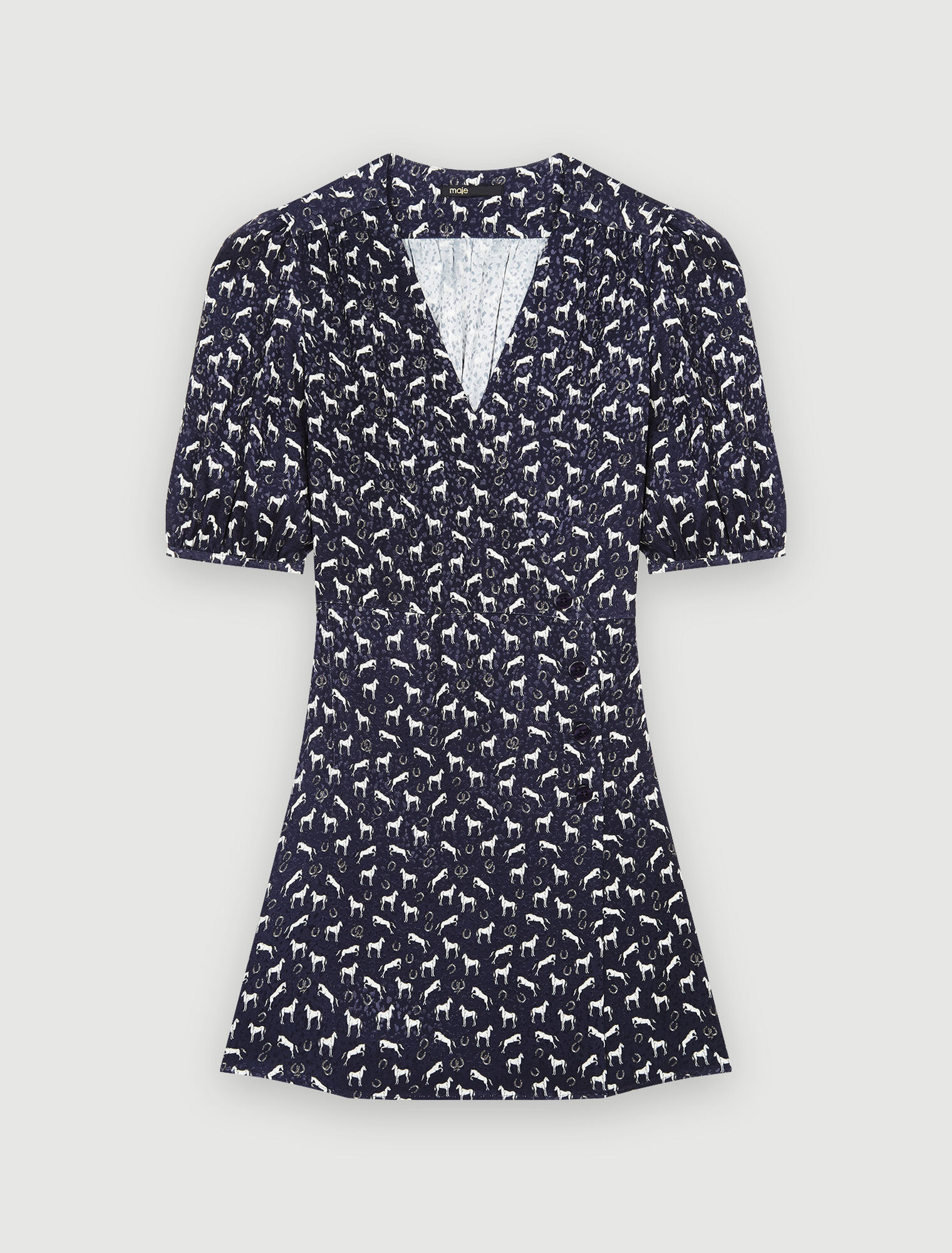 Vestido jacquard estampado de caballos