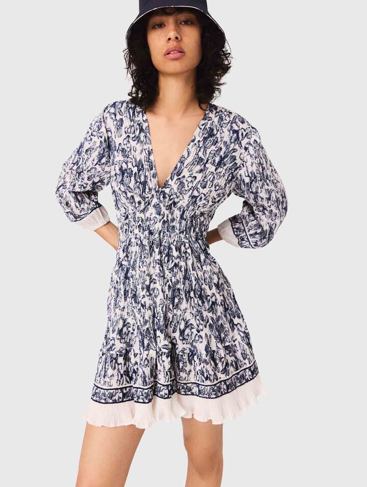 Vestido plisado estampado