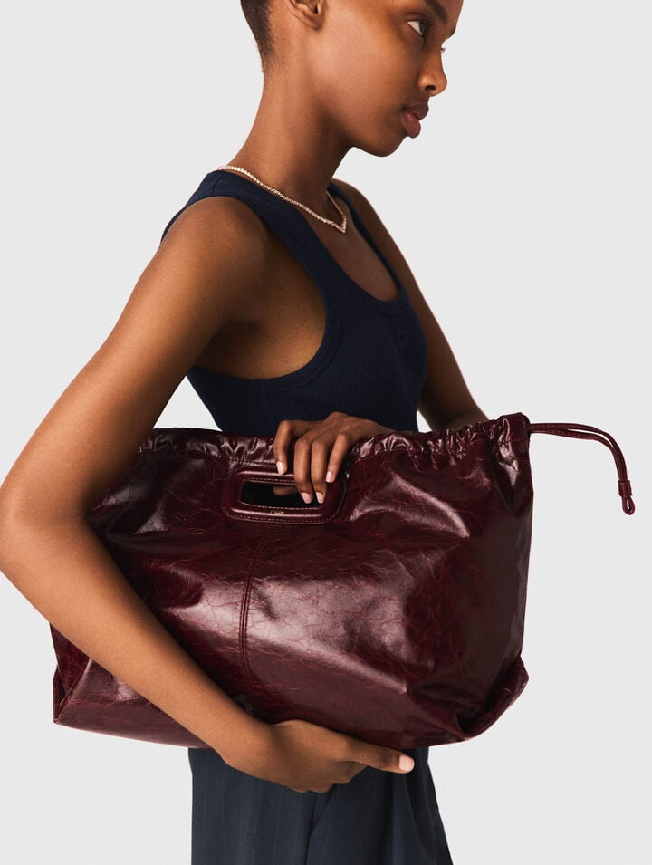 Bolso M Tote de cuero craquelado